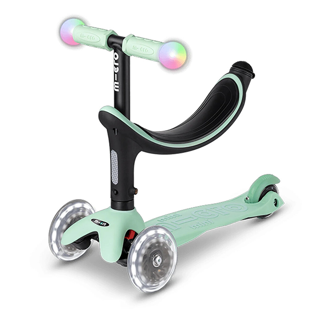 Micro Mini2Grow Deluxe Magic 3 Tekerlekli Scooter LED Mint