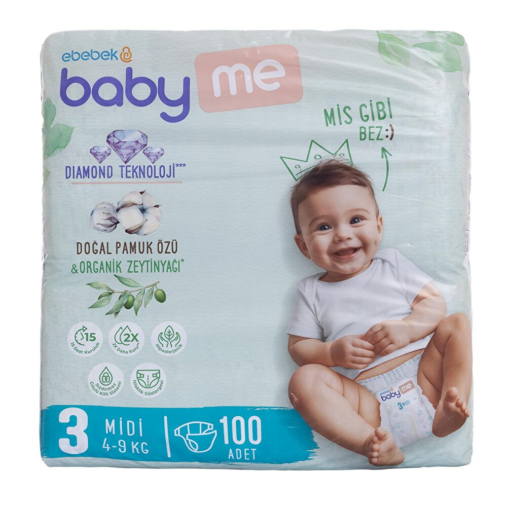 Midi 3 Numara Bebek Bezi 4-9 kg 100 Adet