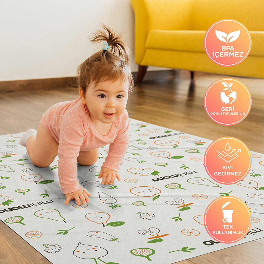 3'Lü Desen Mama Sandalyesi Altı Ve Aktivite Örtüsü