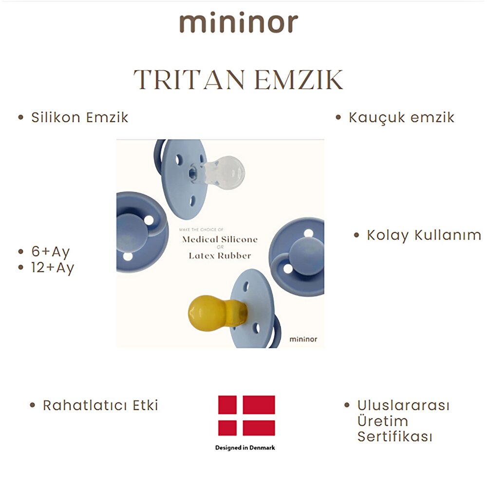 Mininor Kauçuk Emzik 12+ Ay - Opal lake