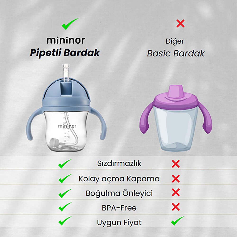 Tritan Alıştırma Bardağı 220 ml - Nordic Sky Blue