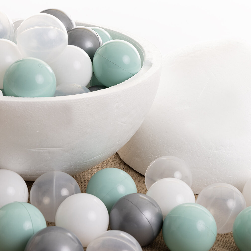 Mint-Gümüş-Beyaz-Şeffaf Havuz Topları 50'li 7 cm