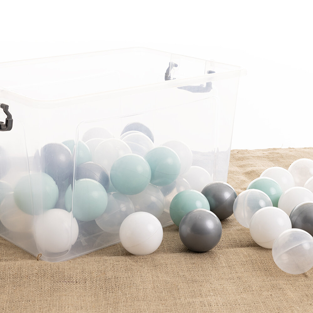 Mint-Gümüş-Beyaz-Şeffaf Havuz Topları 50'li 7 cm