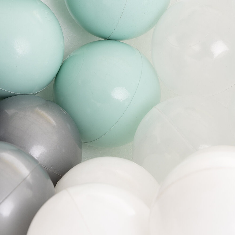 Mint-Gümüş-Beyaz-Şeffaf Havuz Topları 50'li 7 cm