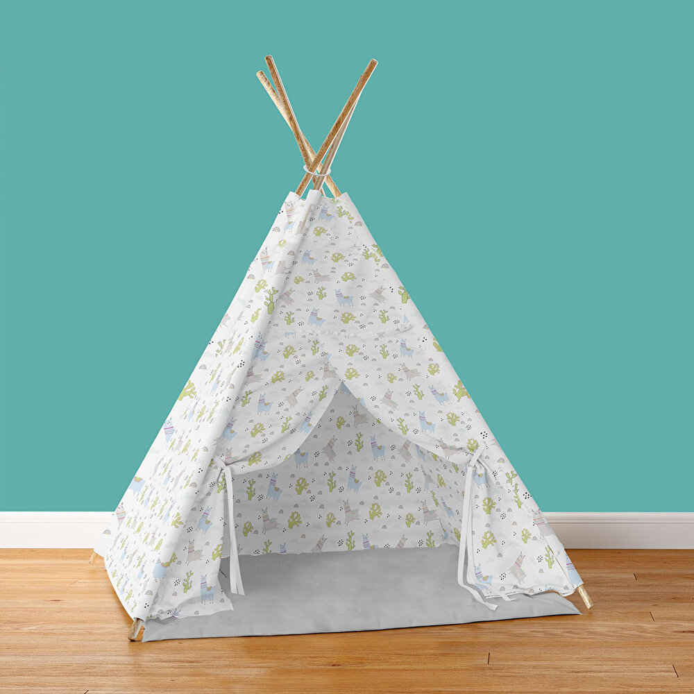 Desenli Ahşap Oyun Çadırı
