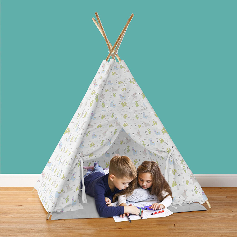 Desenli Ahşap Oyun Çadırı