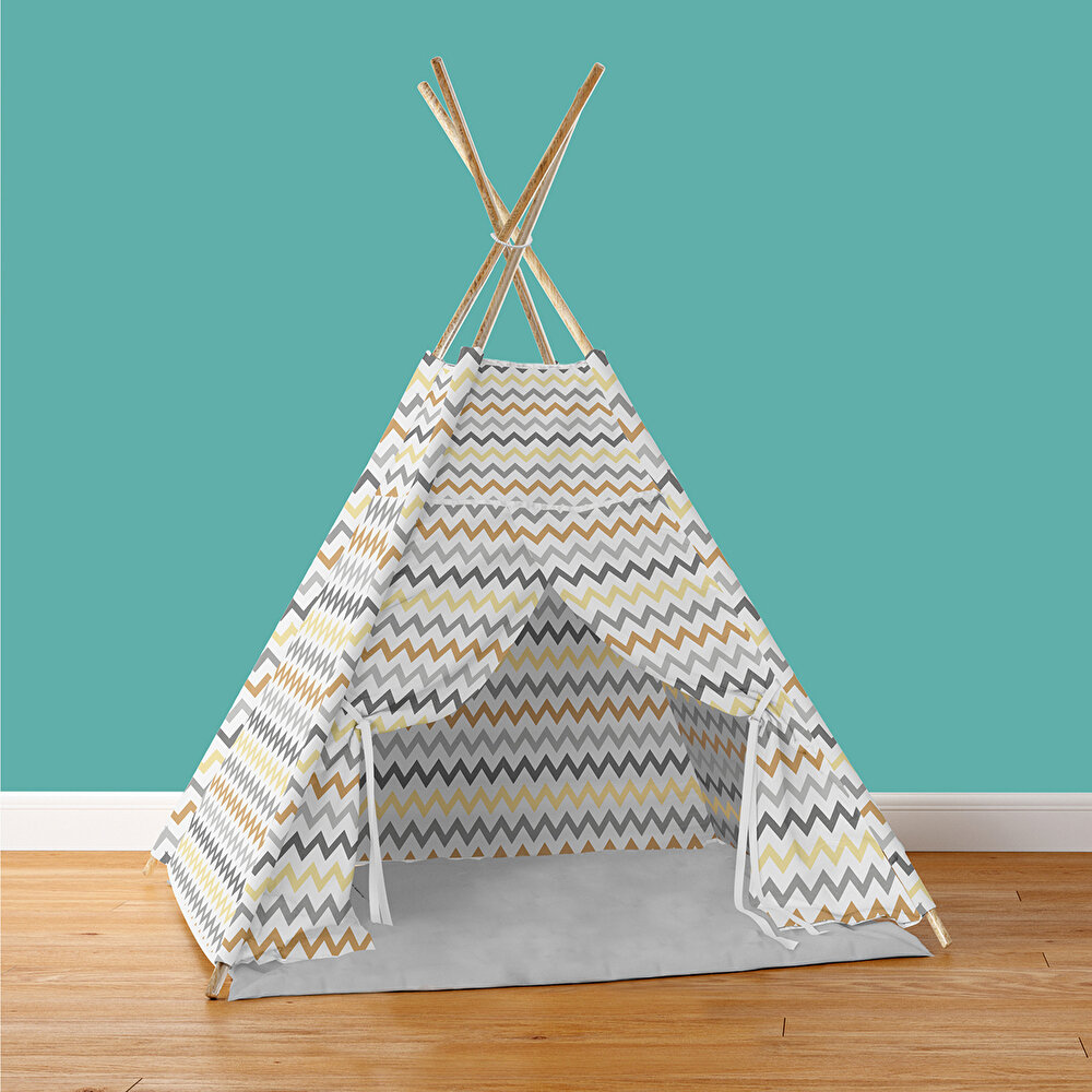 Desenli Ahşap Oyun Çadırı