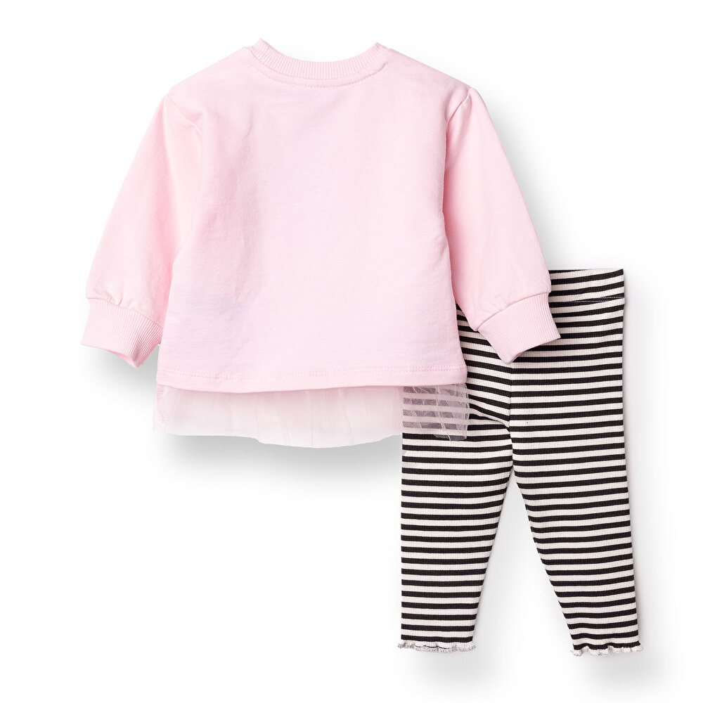 Kız Bebek Monochrome Bluz-Tayt Üç İplik Uzun Kol Reçme Paça