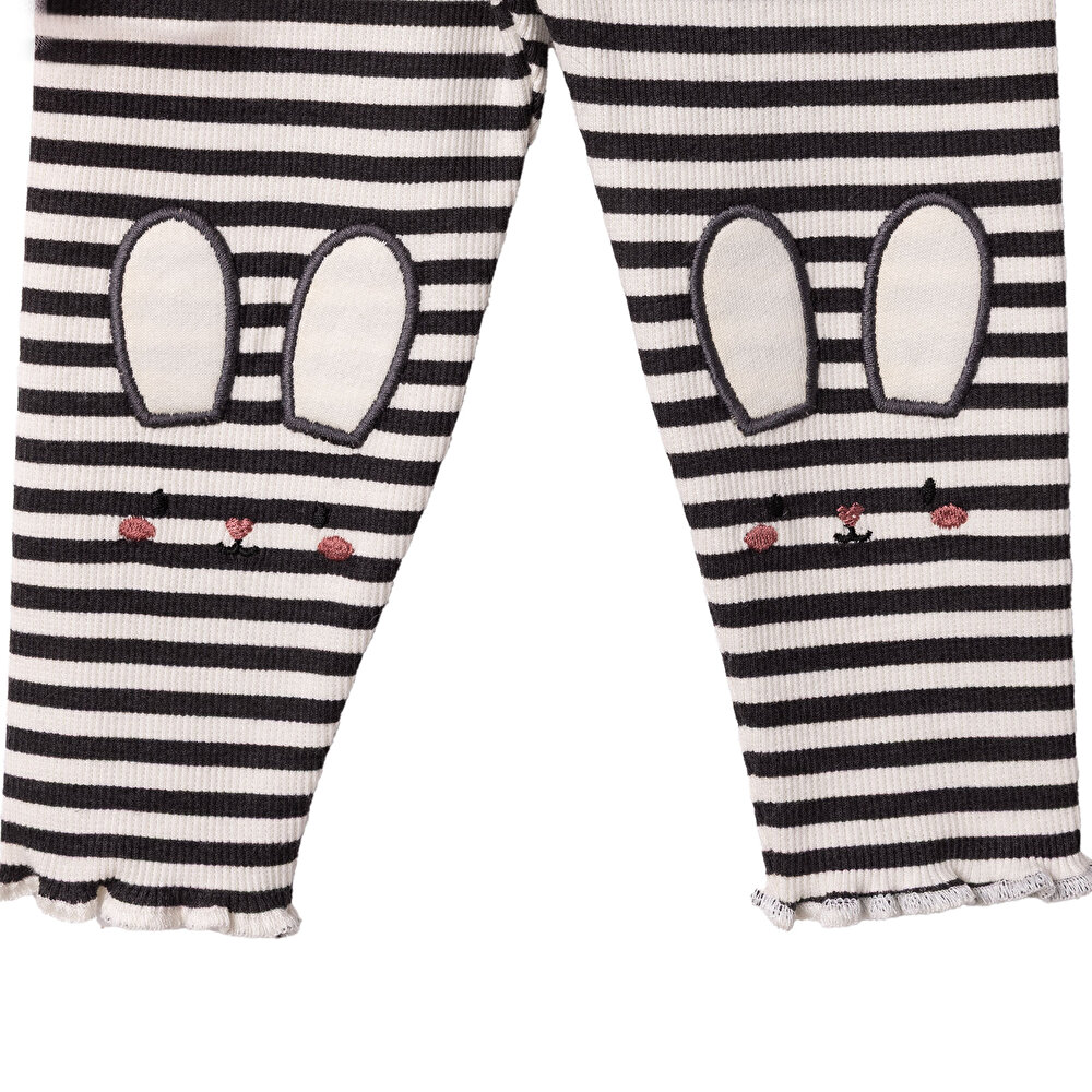 Kız Bebek Monochrome Bluz-Tayt Üç İplik Uzun Kol Reçme Paça