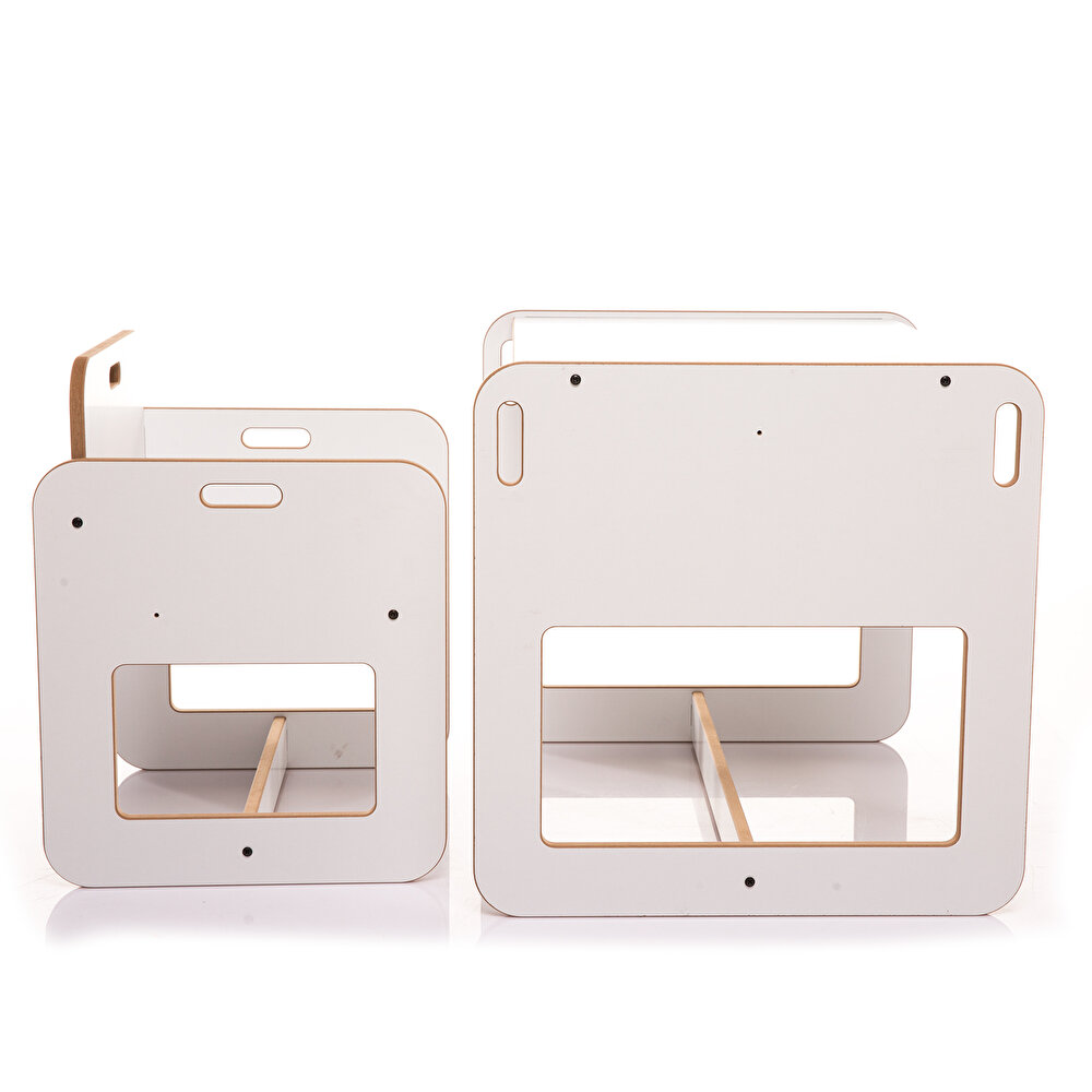 Kumru Ahşap Montessori Çocuk Aktivite Masa ve Sandalye Set Beyaz