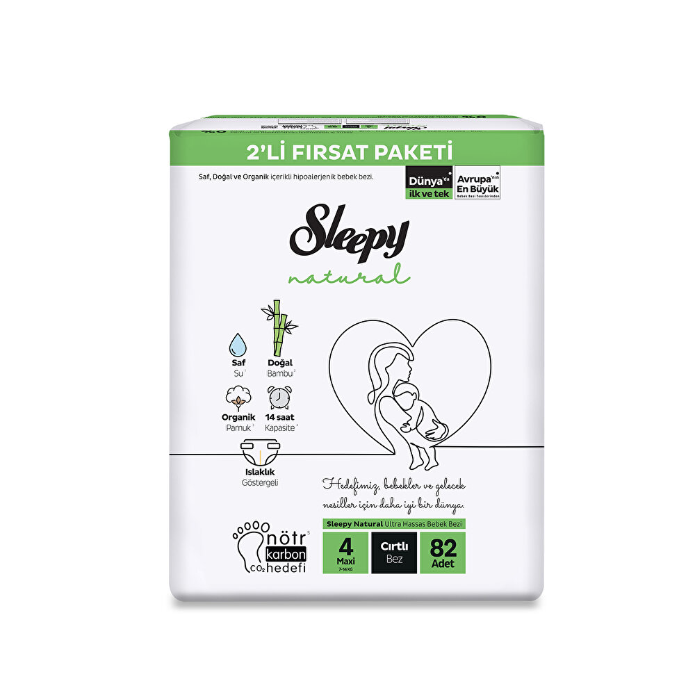 Natural Bebek Bezi Fırsat Paketi 4 Beden 82 Adet