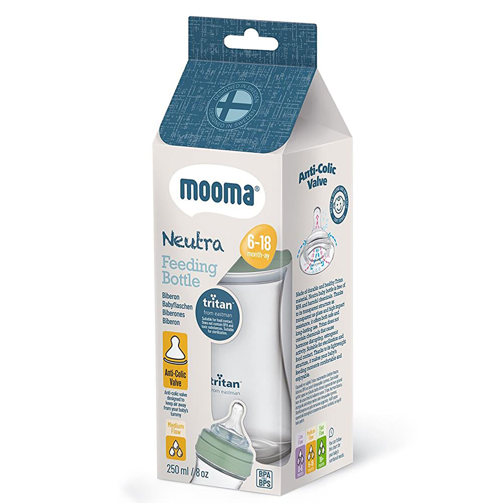 Neutra Tritan Biberon 250 ml 6-18 Ay Orta Akış Çağla Yeşili