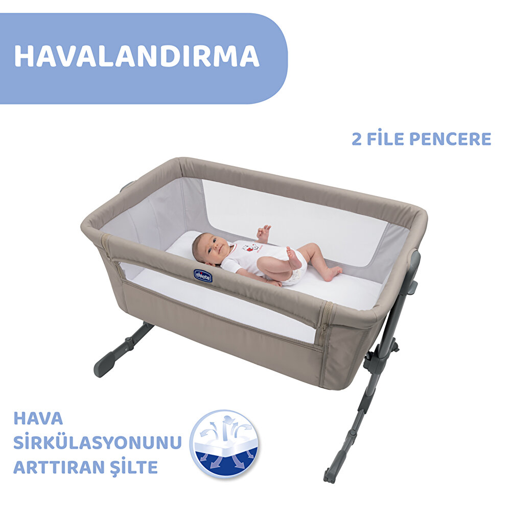 Next2me Essential Anne Yanı Asansörlü ve Yüksekliği Ayarlanabilir Beşik