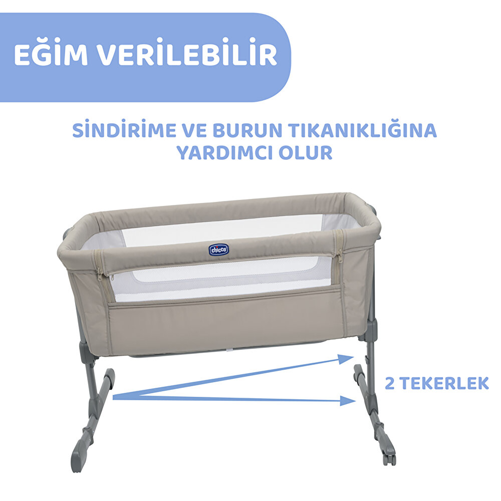 Next2me Essential Anne Yanı Asansörlü ve Yüksekliği Ayarlanabilir Beşik