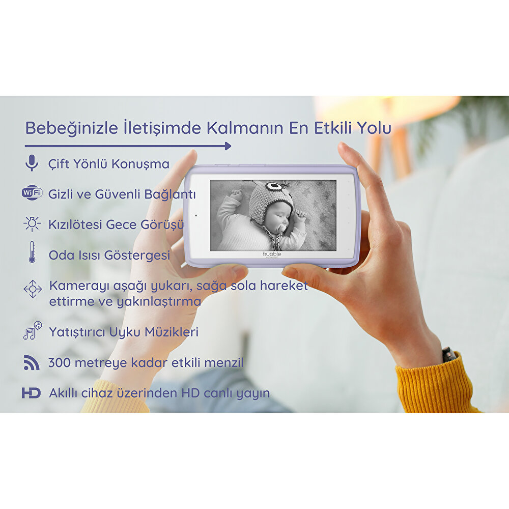 Nursery Pal Deluxe 5’’ Dokunmatik Ekranlı WİFİ Pilli Bebek Kamerası