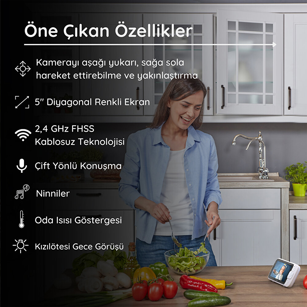 Nursery View Pro 5’’ Dijital Ekranlı Bebek Kamerası
