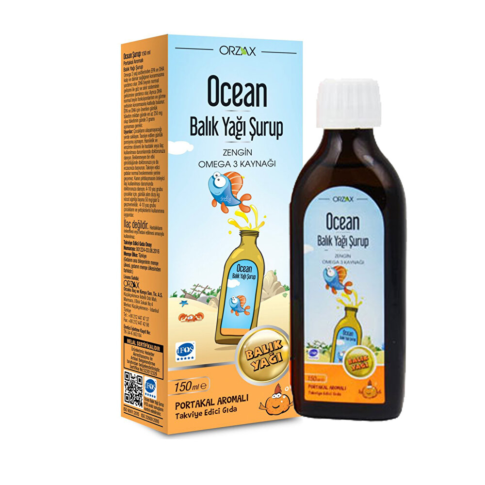 Ocean Balık Yağı Şurup Portakal Aromalı 150 ml