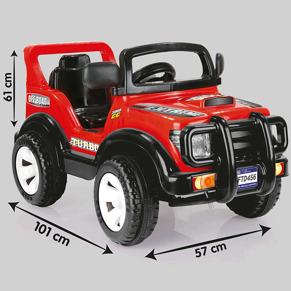 Off Road 6 V Akülü Araba Uzaktan Kumandalı 4*2 Kırmızı