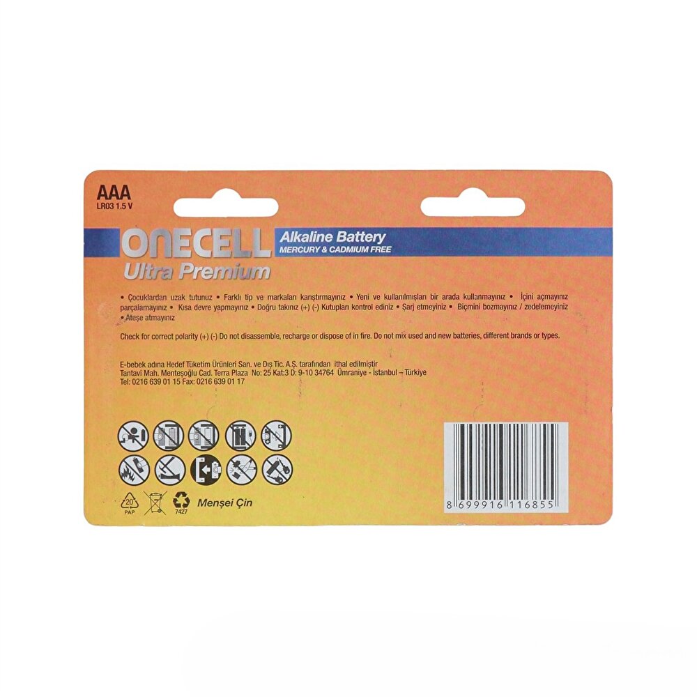 Ultra Premium Alkalin AAA Boy Pil 8li