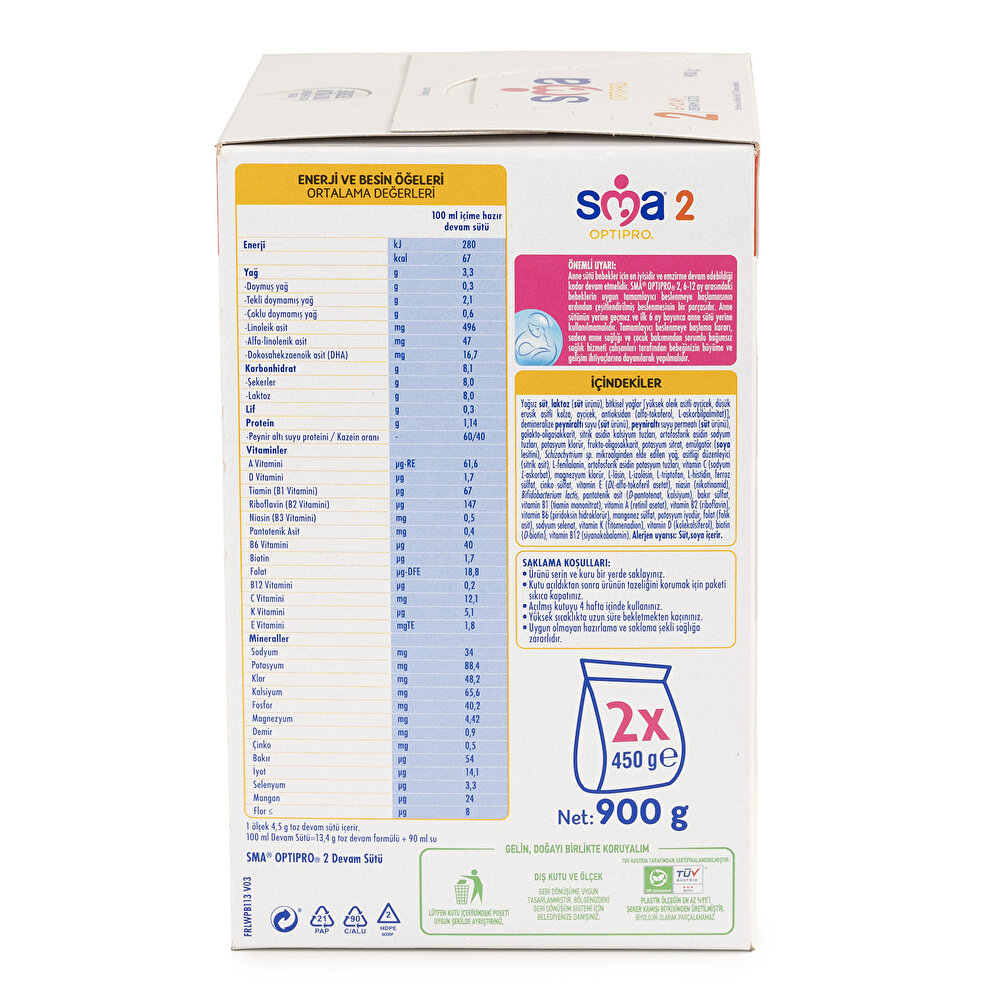 OPTİPRO PROBİYOTİK 2 DEVAM SÜTÜ 900 GR 6-12 AY