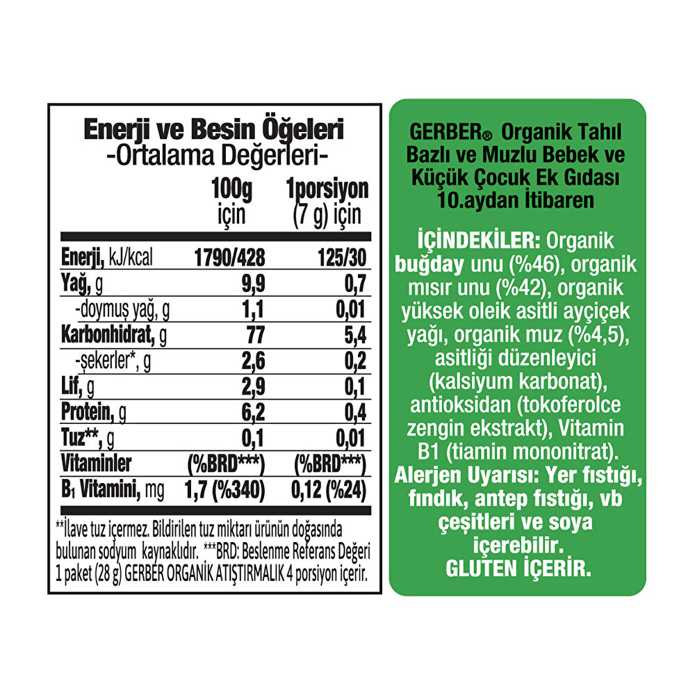 Organic Diş Tekerciği Gofret 28gr.