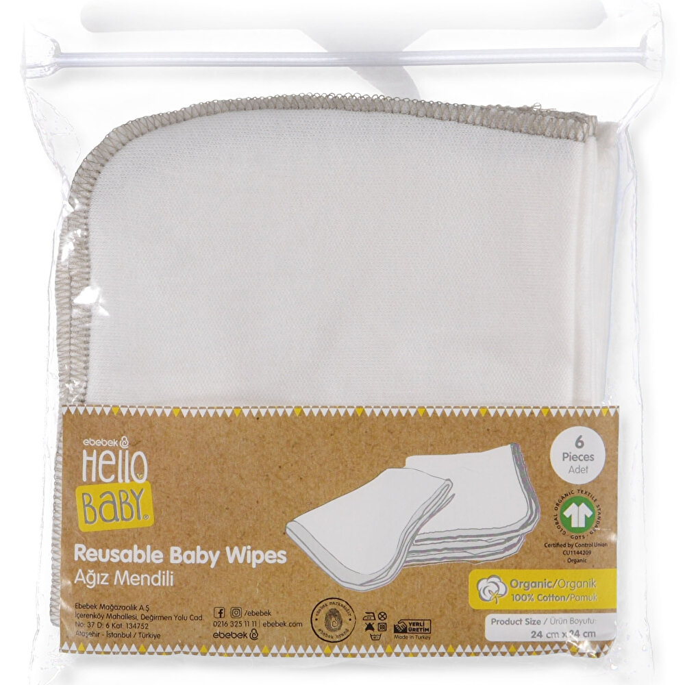 Yenidoğan 6lı Ağız Mendili 24x24cm Unisex