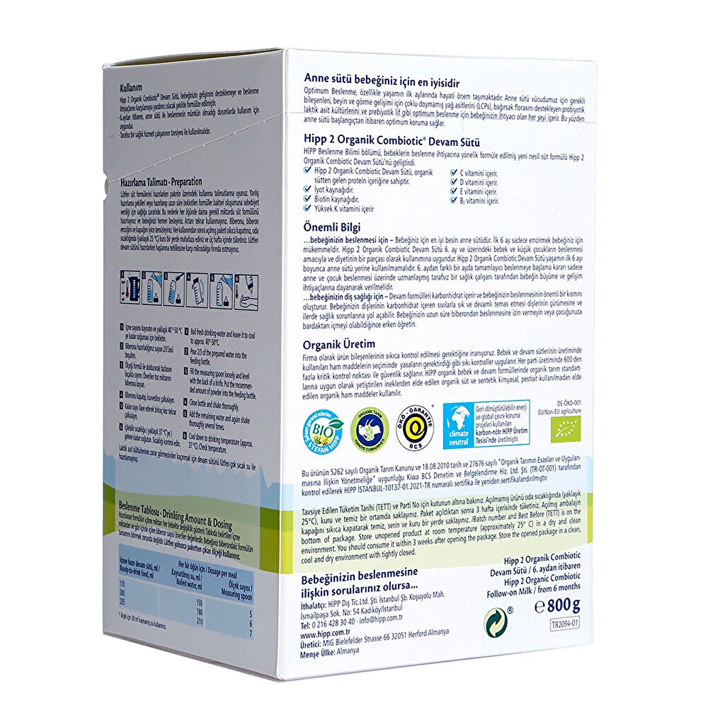 Organik Combiotic Devam Sütü 2x800 gr