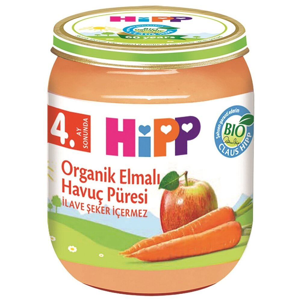 Organik Elmalı Havuçlu Kavanoz Mama 125 gr