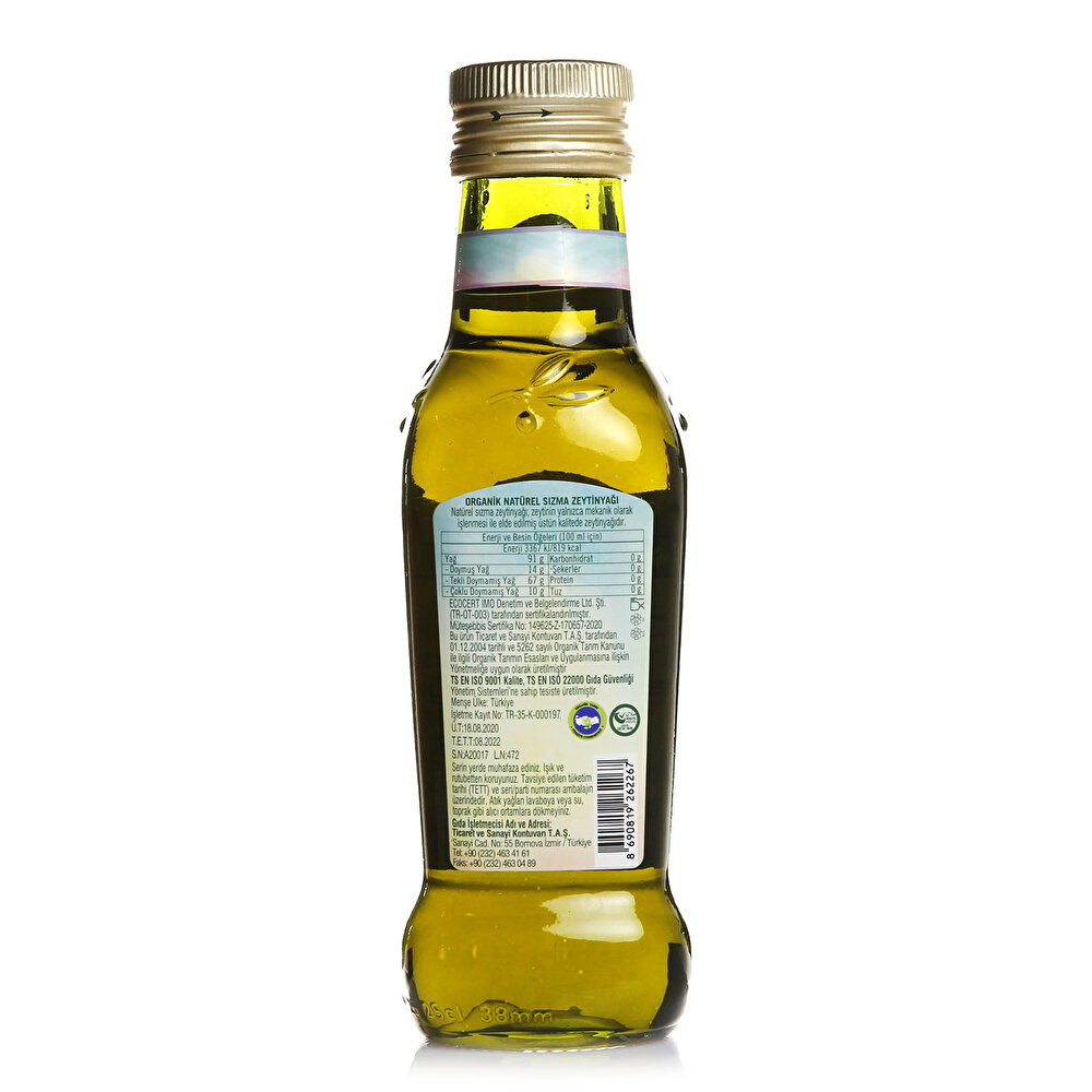 Organik Natürel Sızma Zeytinyağı 250 ml