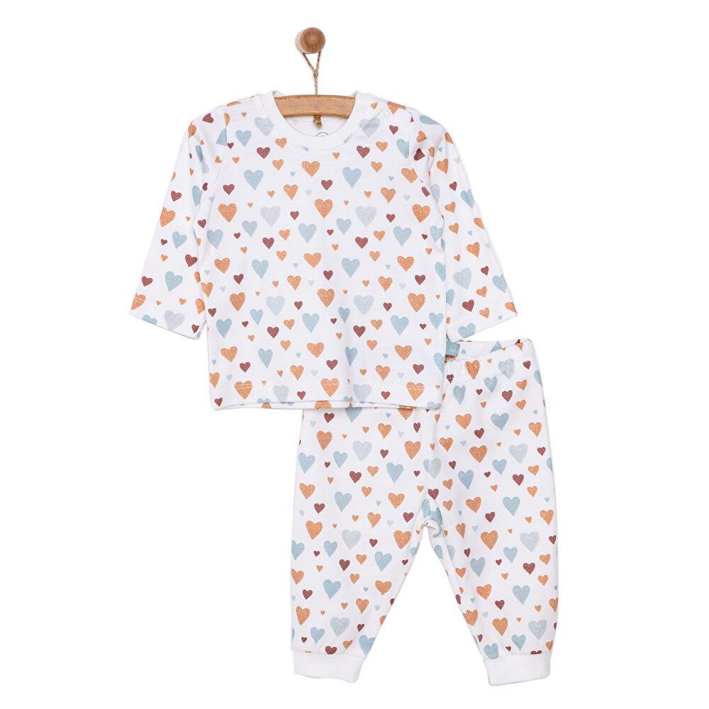 Kız Bebek Pijama Takım Organik Kumaş Çıtçıtlı Pambuliq Bisiklet Yaka Uzun Kollu