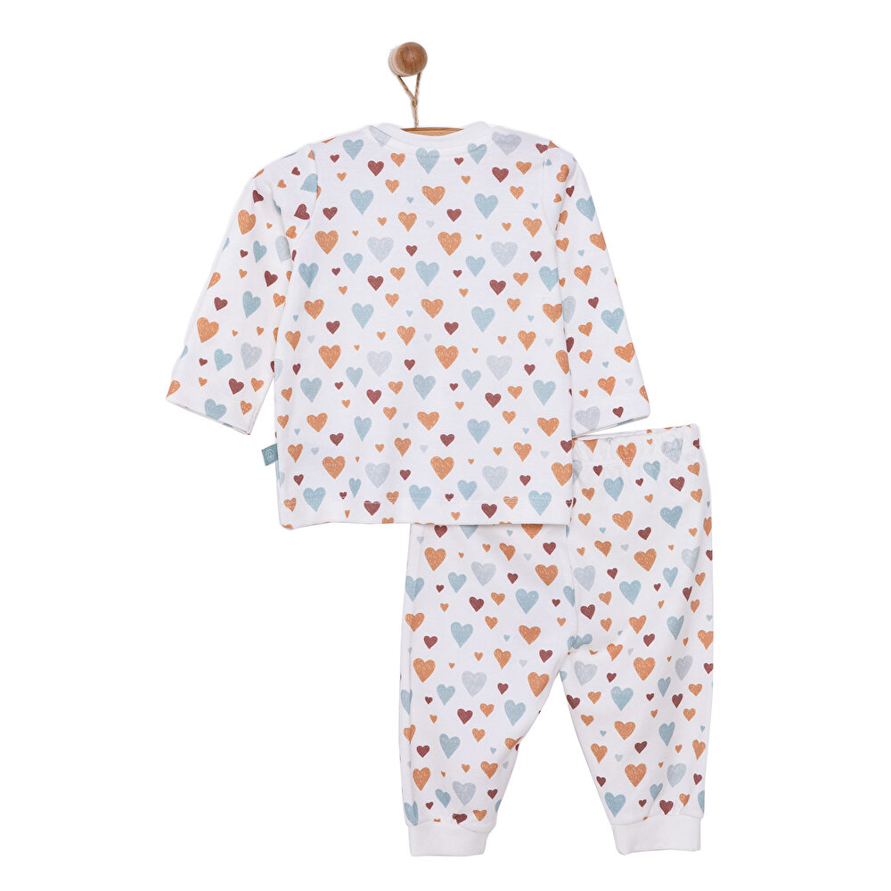 Kız Bebek Pijama Takım Organik Kumaş Çıtçıtlı Pambuliq Bisiklet Yaka Uzun Kollu