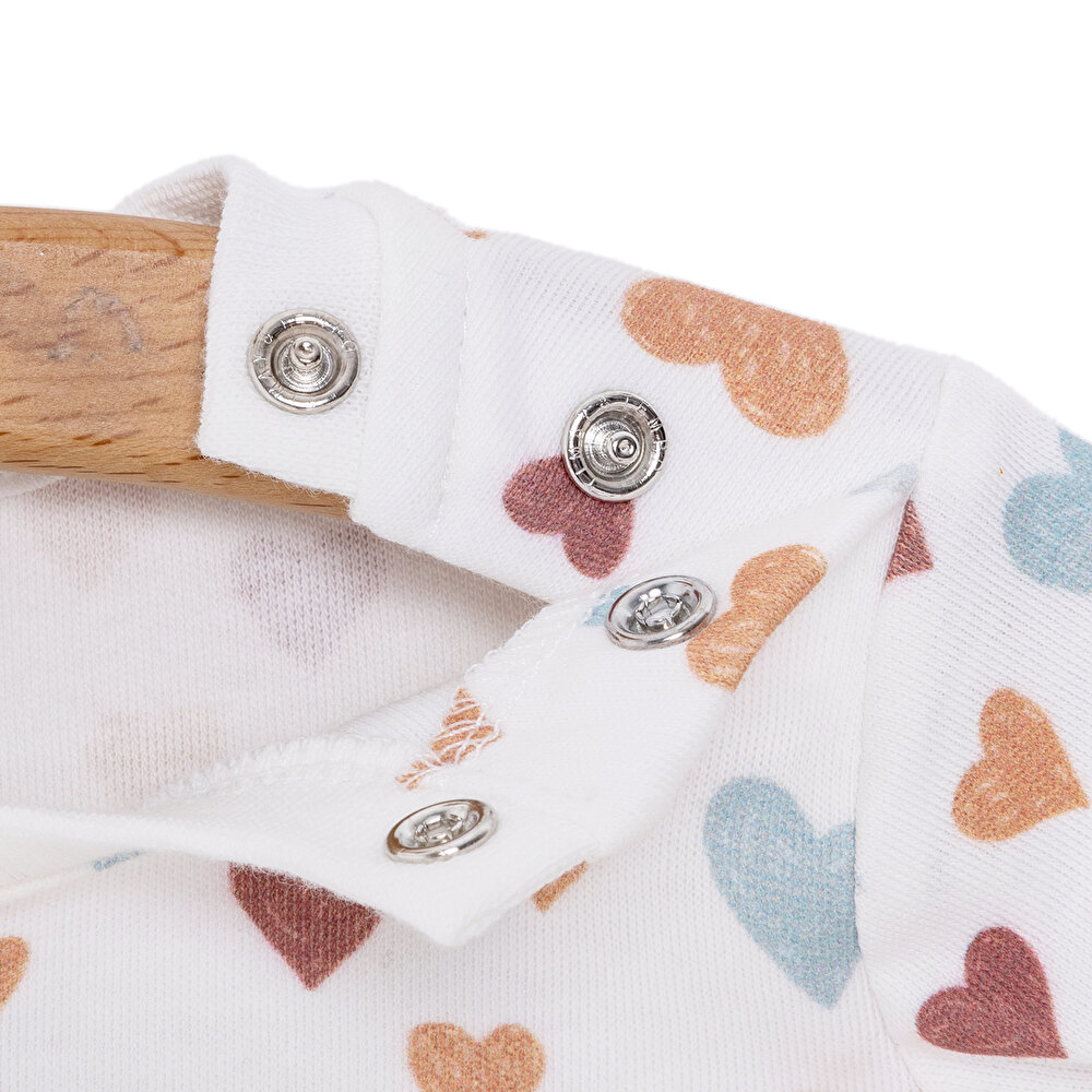 Kız Bebek Pijama Takım Organik Kumaş Çıtçıtlı Pambuliq Bisiklet Yaka Uzun Kollu