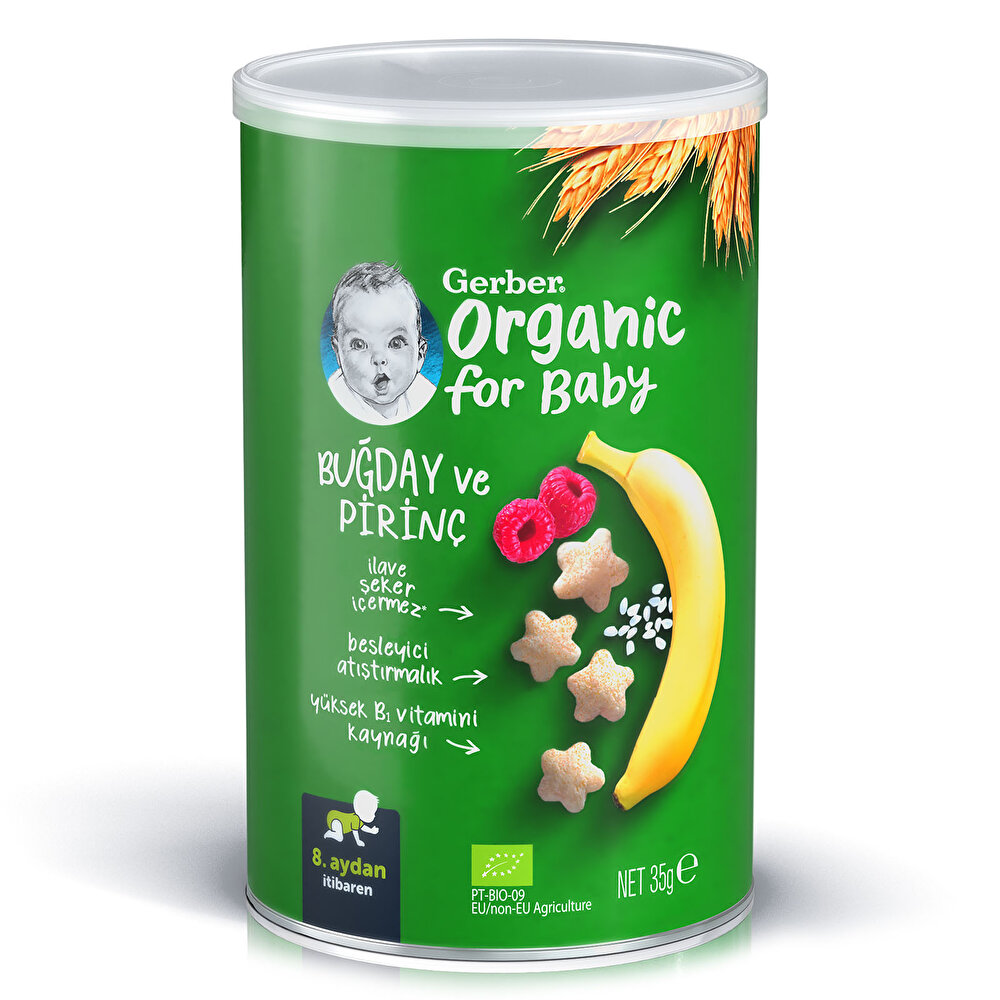 Organik Buğday Ve Pirinç Bebek Atıştırmalığı 35 gr 8+ Ay