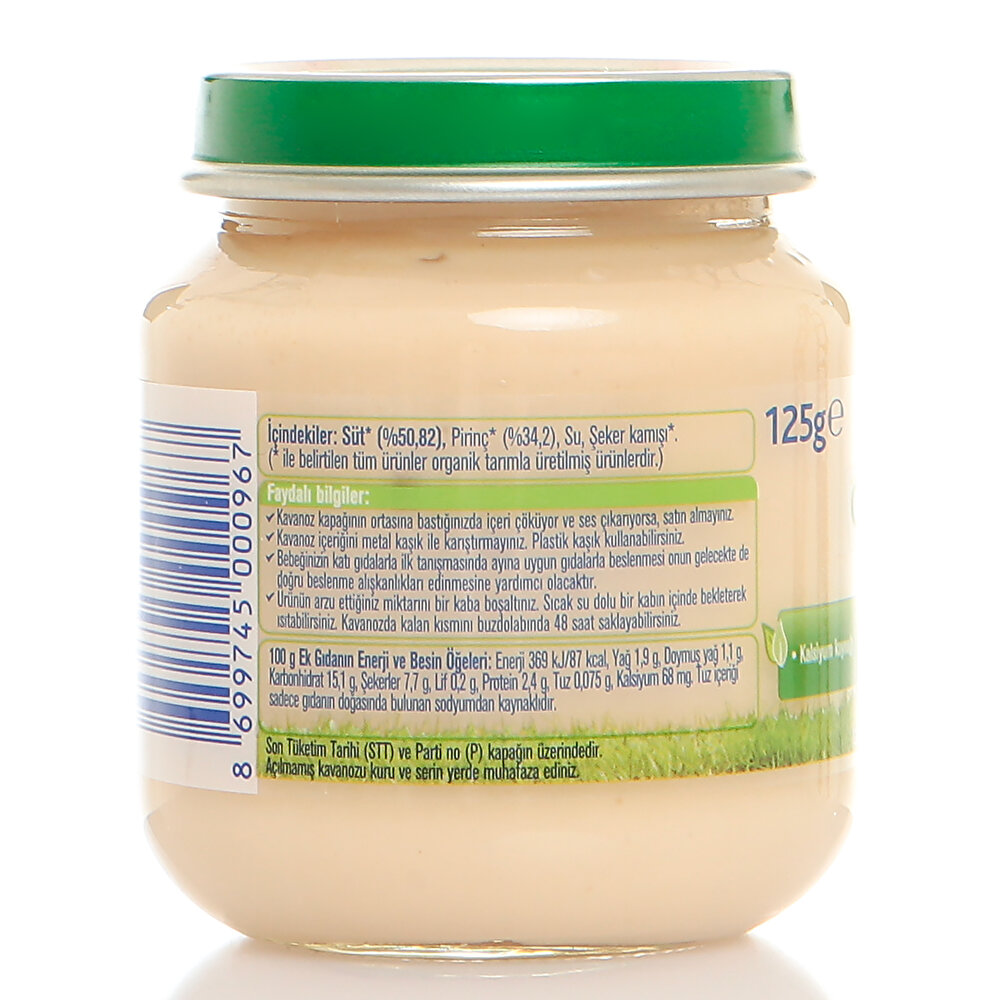 Organik Sütlaç Kavanoz Maması 125 gr