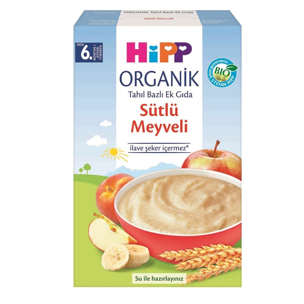 Organik Sütlü Meyveli Tahıl Bazlı Kaşık Maması 250 gr