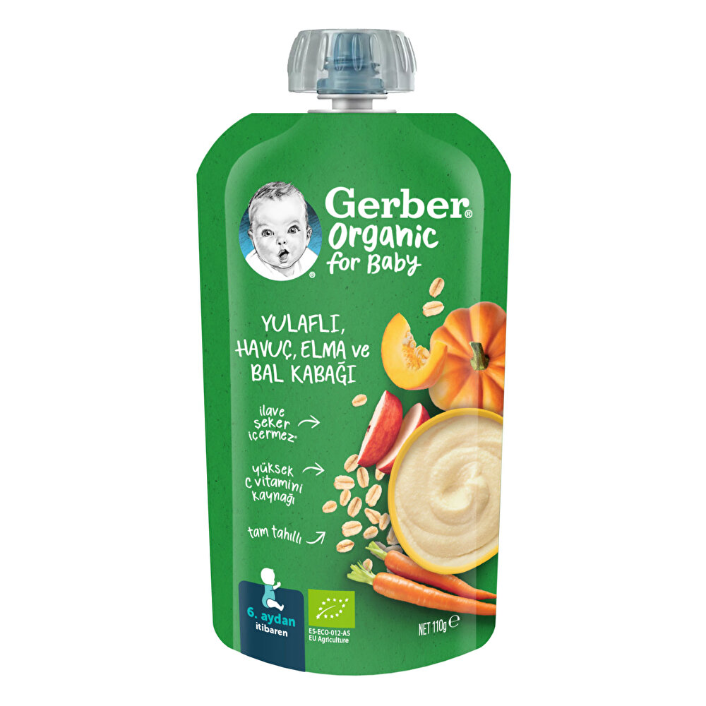 Organik Yulaflı Elma, Havuç ve Balkabaklı Püre 110 gr