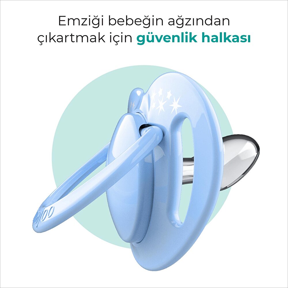 Ortodontik Silikon Emzik 2'li Powder Green&Blue 6+ Ay (Sterilizasyon/Saklama Kutulu)