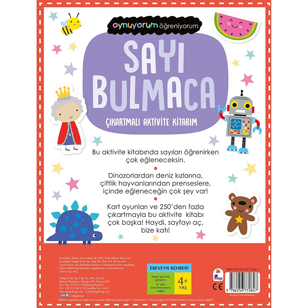 Oynuyorum Öğreniyorum Çıkartmalı Aktivite Kitabım - Sayı Bulmaca