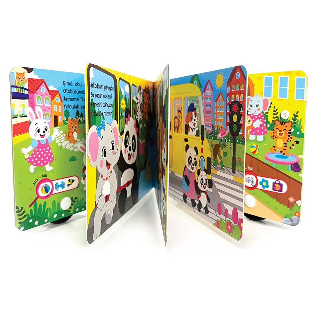 Oyuncak Kitap - Okul Otobüsü (Gerçek Tekerlekli)