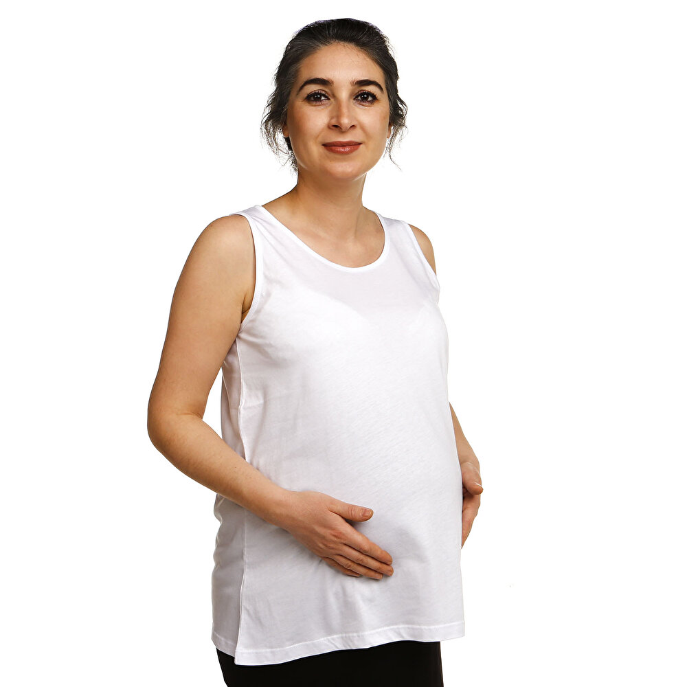 Kolsuz Rahat Kalıp Modal Pamuklu Hamile Tshirt