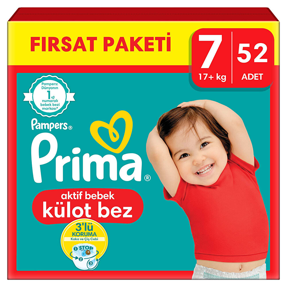Külot Bebek Bezi Fırsat Paketi XXL 7 Beden 17 kg+ 52 Adet