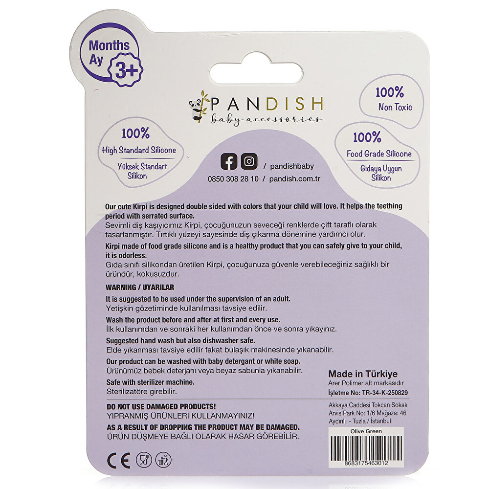 Kirpi Silikon Diş Kaşıyıcı Buz Mavisi