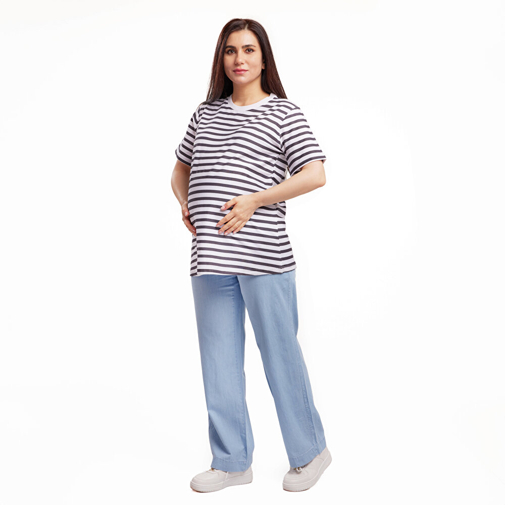 Panelli Hamile İnce Denim Pantolon Anne Giyim