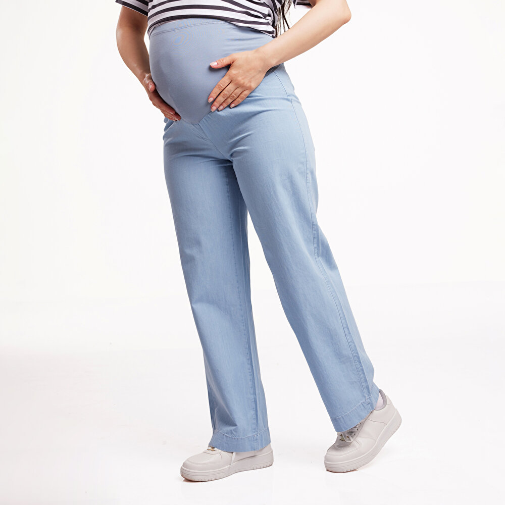 Panelli Hamile İnce Denim Pantolon Anne Giyim