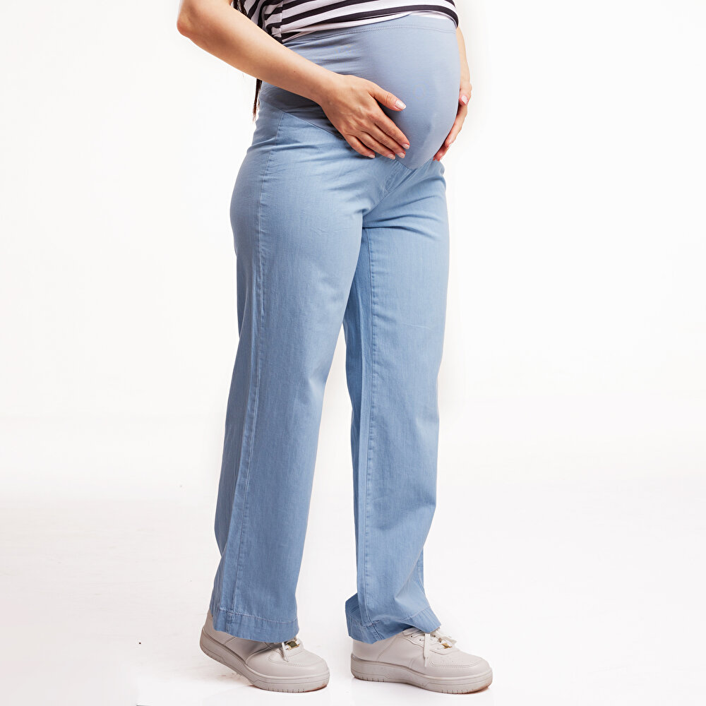 Panelli Hamile İnce Denim Pantolon Anne Giyim