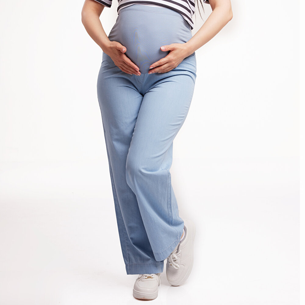 Panelli Hamile İnce Denim Pantolon Anne Giyim