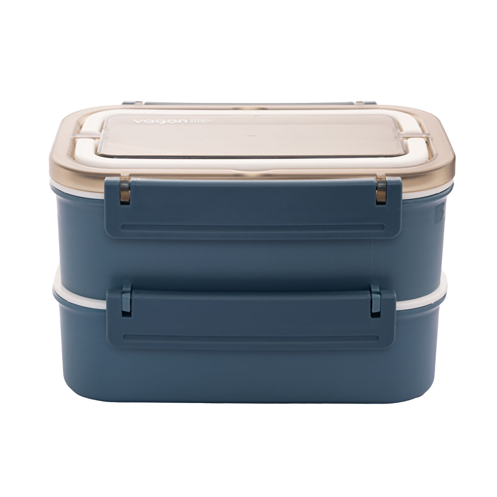 Paslanmaz Çelik 1600ml Lunch Box -Mavi