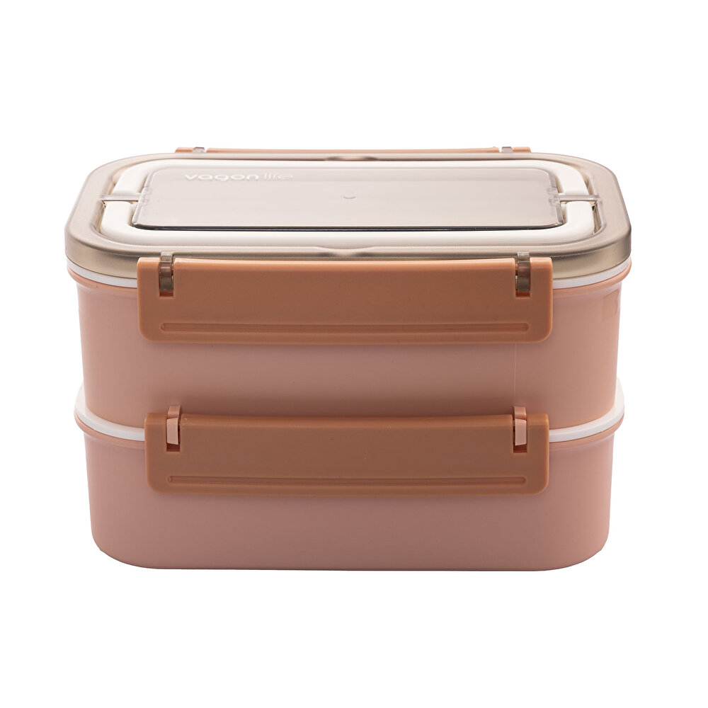 Paslanmaz Çelik 1600ml Lunch Box Pembe