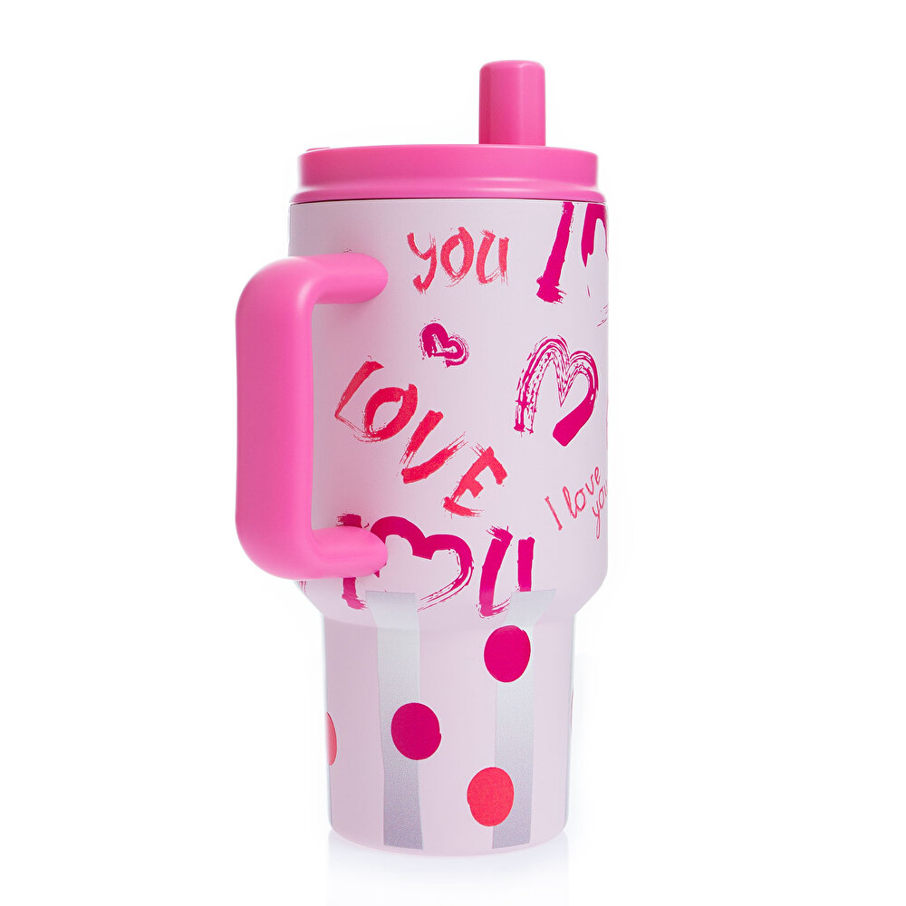 Paslanmaz Çelik Mug ve Matara Termos 800 ml Pembe