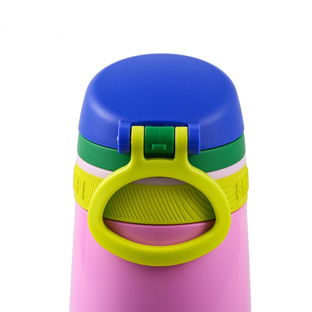 Paslanmaz Çelik, Pipetli, Kilitlenebilir Çocuk Matarası 350 ml Pembe